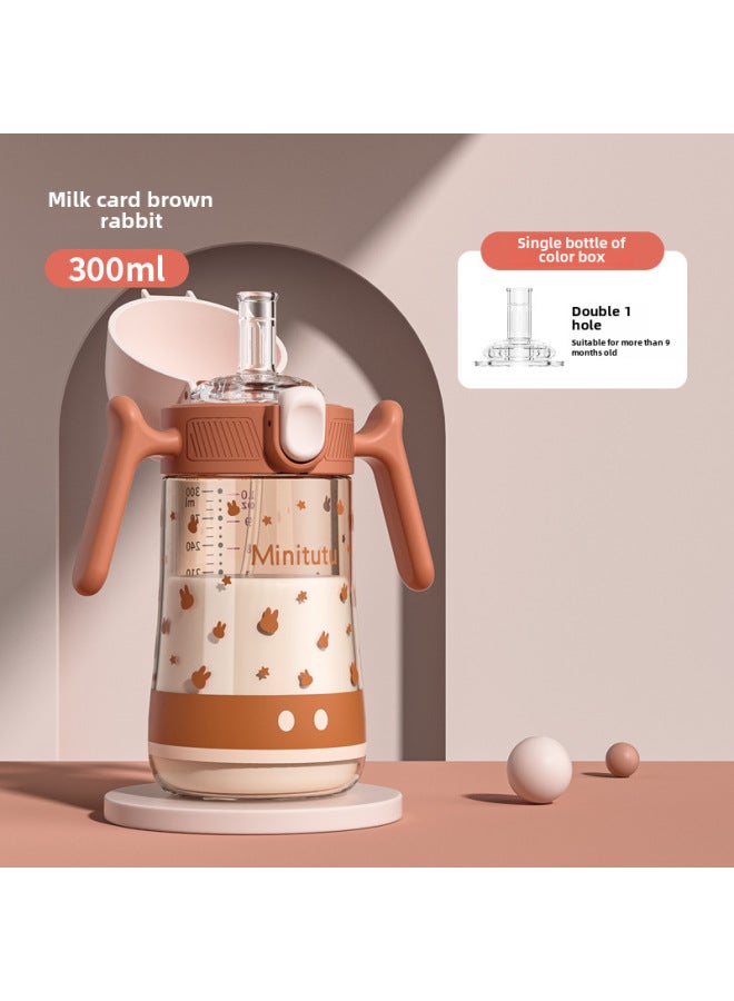 ميني توت - كوب أطفال واسع الفوهة من مادة PPSU، حساس للحرارة، مقاوم للسقوط، مقاوم لدرجات الحرارة العالية، مزود بقشة شرب، كوب ماء للشرب