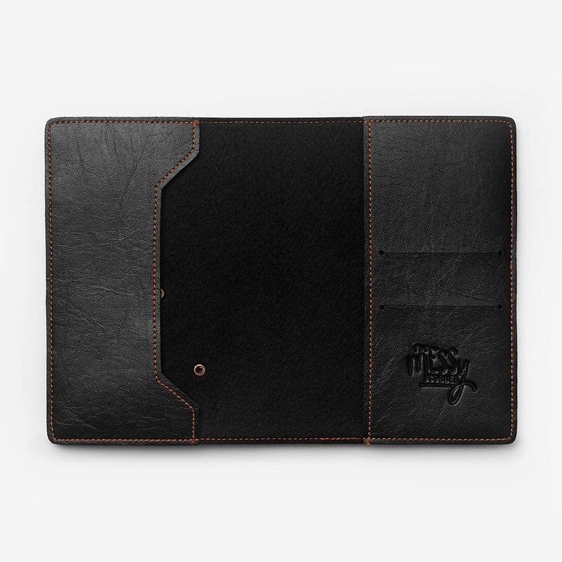 The Messy Corner Vegan Leather Passport Cover for Men | Ultra Violet Rover Leather Passport Accessories for Travel, Black, Rover Hardness boosted processed substance - Image 3