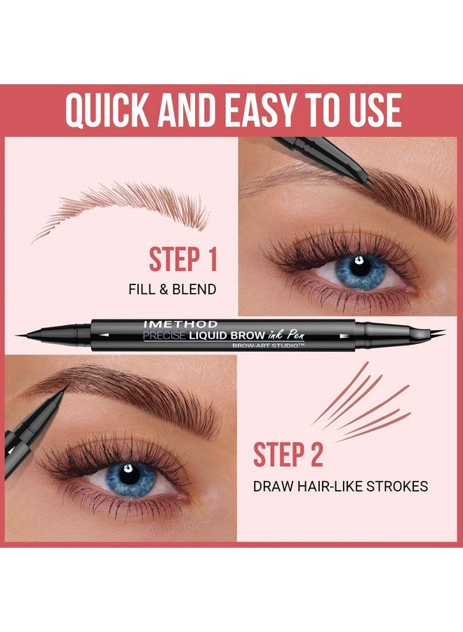 iMethod Curved Eyebrow Pen - Eyebrow Pencil, Brow Pencil 2-in-1 Dual-Ended Microblading Eyebrow Pen with Micro-Fork-Tip and Precise Brush-Tip Create Natural Hair-Like Brows, Last All-Day, Black Brown - Image 4