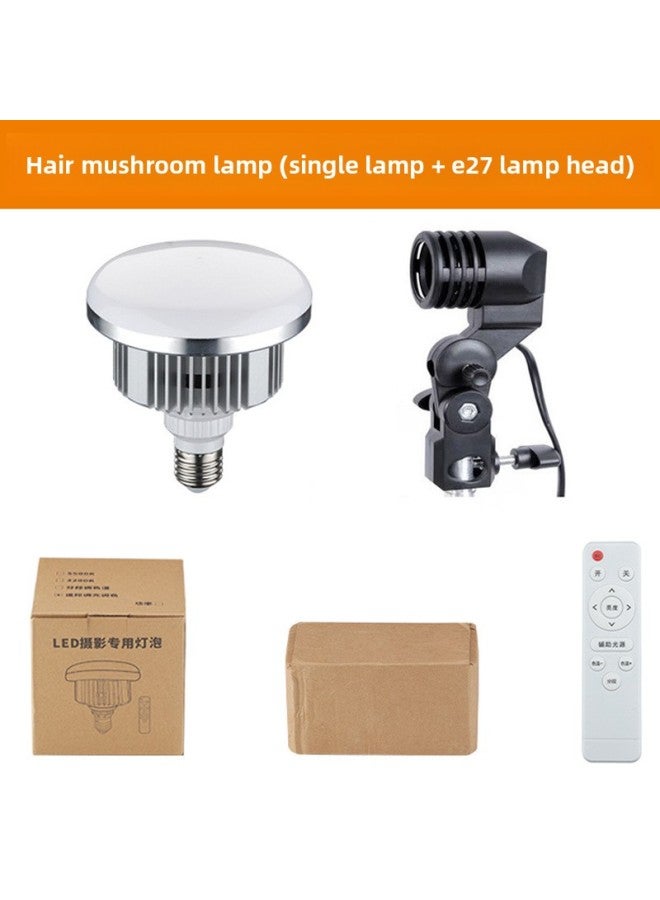 God Fill Light Suit Photography Photography Atmosphere Spotlight Sun Lamp Net Red Live Hair Lamp-Color Of Light Source:【mushroom Hair Lamp 50w Set】 (small Mushroom Lamp + E27 Lamp Head) - Image 1