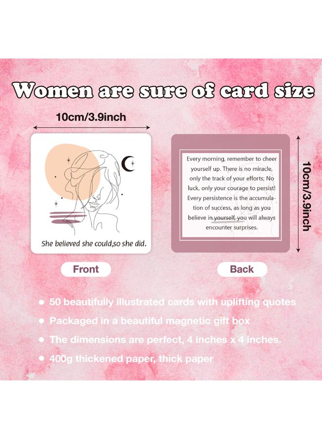 Bluejw Cross-border New Products Encourage Card Suit 50 European And American Women Actively Affirm Ins English Cartoon Inspirational Greeting Cards - Image 4