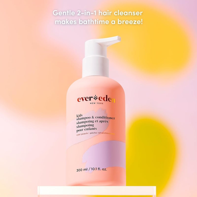 Evereden Kids Shampoo and Conditioner 2-in-1: Cool Peach, 8.5 fl oz. | Clean, Vegan, & Gentle Care for Kids | Toddler Shampoo and Conditioner for Healthy Scalp & Hair | Age 4+ - Image 3