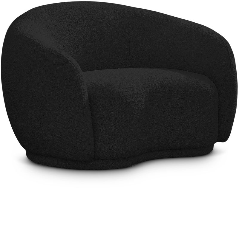 Meridian Furniture 693BlackC Hyde Collection Modern  Contemporary Boucle Fabric Upholstered Accent Chair with Rounded Back Black 42 W x 38 D x 275 H