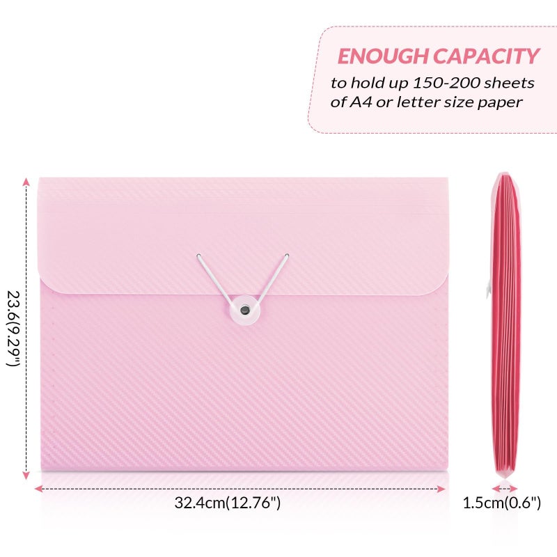 SKYDUE Pink School Office Supplies, Accordion File Organizer - 7 Pocket Letter Size Expanding Folder for School & Office - Portable Document Organizer - Image 3