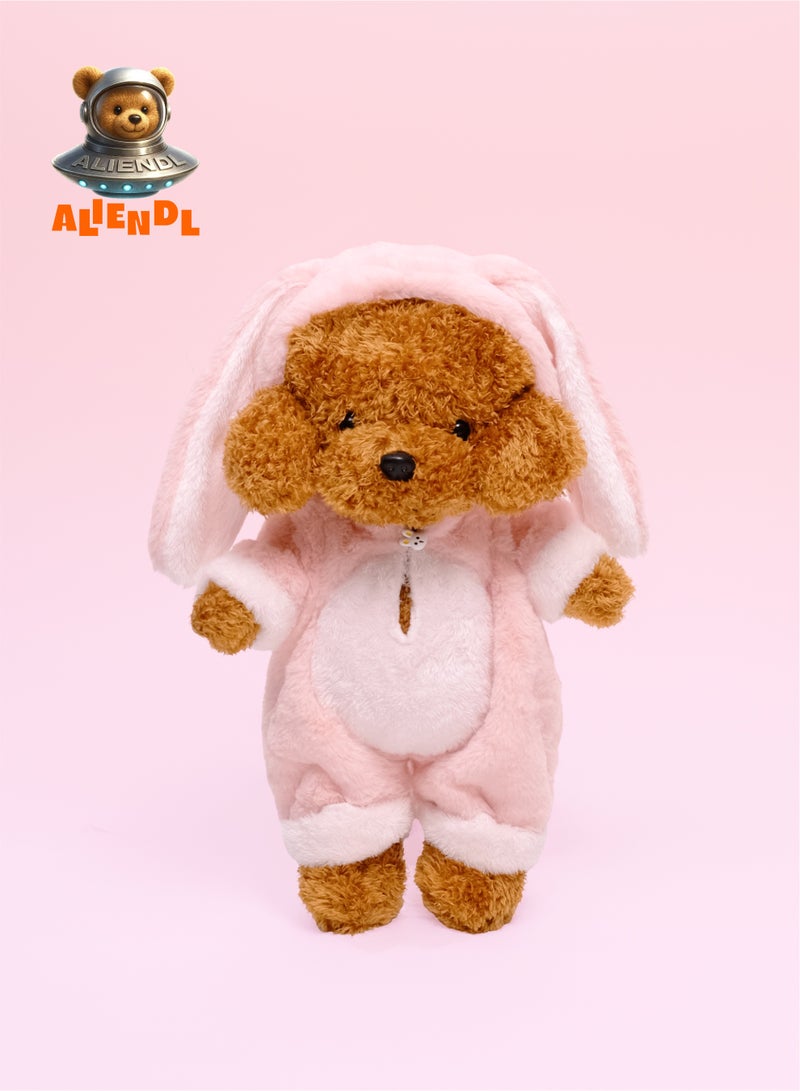 ALIENDL Steady Pup – Plush Dog Stuffed Animal Toy for Baby Kids, Soft Cute Dog Doll Gift Set with Removable Clothes & Pouch, Perfect Gift for Kids, Girls, Friends & Couples - Image 2