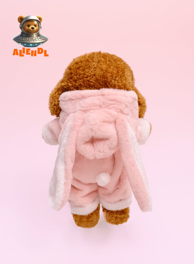 ALIENDL Steady Pup – Plush Dog Stuffed Animal Toy for Baby Kids, Soft Cute Dog Doll Gift Set with Removable Clothes & Pouch, Perfect Gift for Kids, Girls, Friends & Couples - Image 4