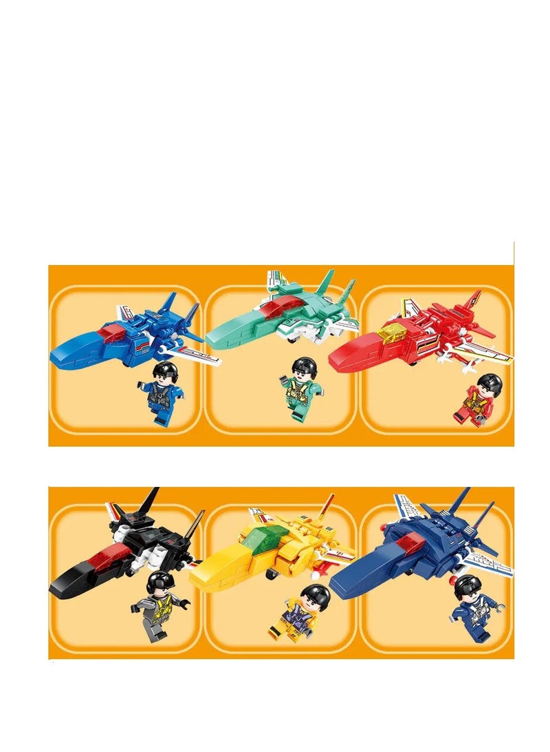 Sembo 103126-103131 - Steel Mecha Jet building blocks - 754+ pcs - Multicolor - Image 2