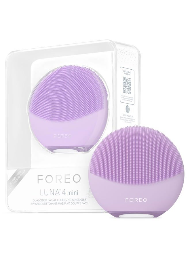FOREO Luna 4 Mini Facial Cleansing Brush & Face Massager - Premium Face Brush - Enhances Absorption of Skin Care Products - Simple Face Care Travel Accessories - for All Skin Types - Lavender - Image 1
