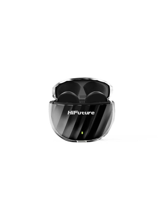 HiFuture Flybuds 3 Wireless 5.3 Bluetooth Headphones 4 Built-in Microphones & 30 Hours of Playtime Black-COLOURS VARRY - Image 1
