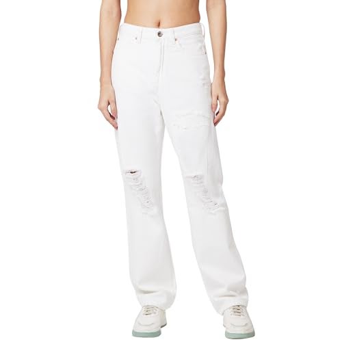 Spykar High Rise Straight Fit White Jeans for Women (Size: 30)-WDBEL1BD080-White - Image 1