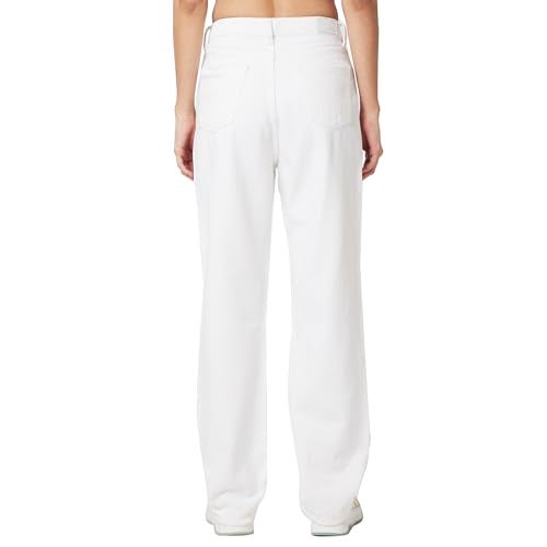 Spykar High Rise Straight Fit White Jeans for Women (Size: 30)-WDBEL1BD080-White - Image 3