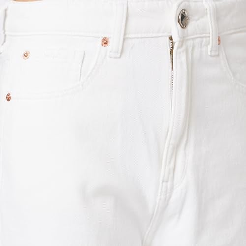 Spykar High Rise Straight Fit White Jeans for Women (Size: 30)-WDBEL1BD080-White - Image 5
