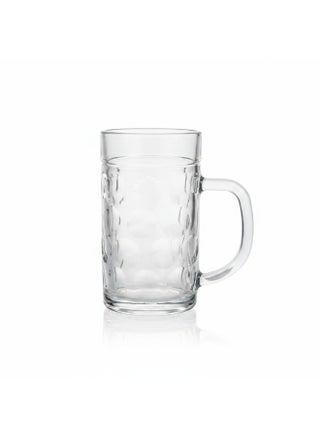Crystal Glass 570ml Beer Mug with Heavy Base and Strong Handle for Chilled Beverages