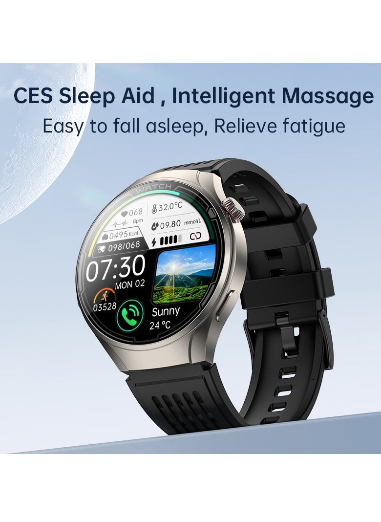 EVEREEN - FD06 Massage CES Sleep Aid Smart Watch ECG Bluetooth Measuring Blood Pressure Blood Oxygen Heart Rate Blood Sugar Blood Lipids Uric Acid Body Temperature Sleep Aid Electrode Therapy Android iOS 1.43 - Image 1