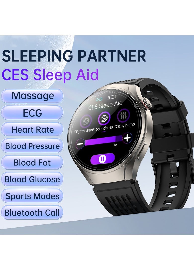 EVEREEN - FD06 Massage CES Sleep Aid Smart Watch ECG Bluetooth Measuring Blood Pressure Blood Oxygen Heart Rate Blood Sugar Blood Lipids Uric Acid Body Temperature Sleep Aid Electrode Therapy Android iOS 1.43 - Image 1
