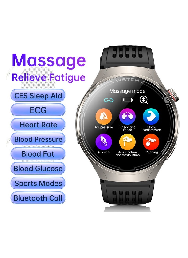 EVEREEN - FD06 Massage CES Sleep Aid Smart Watch ECG Bluetooth Measuring Blood Pressure Blood Oxygen Heart Rate Blood Sugar Blood Lipids Uric Acid Body Temperature Sleep Aid Electrode Therapy Android iOS 1.43 - Image 1