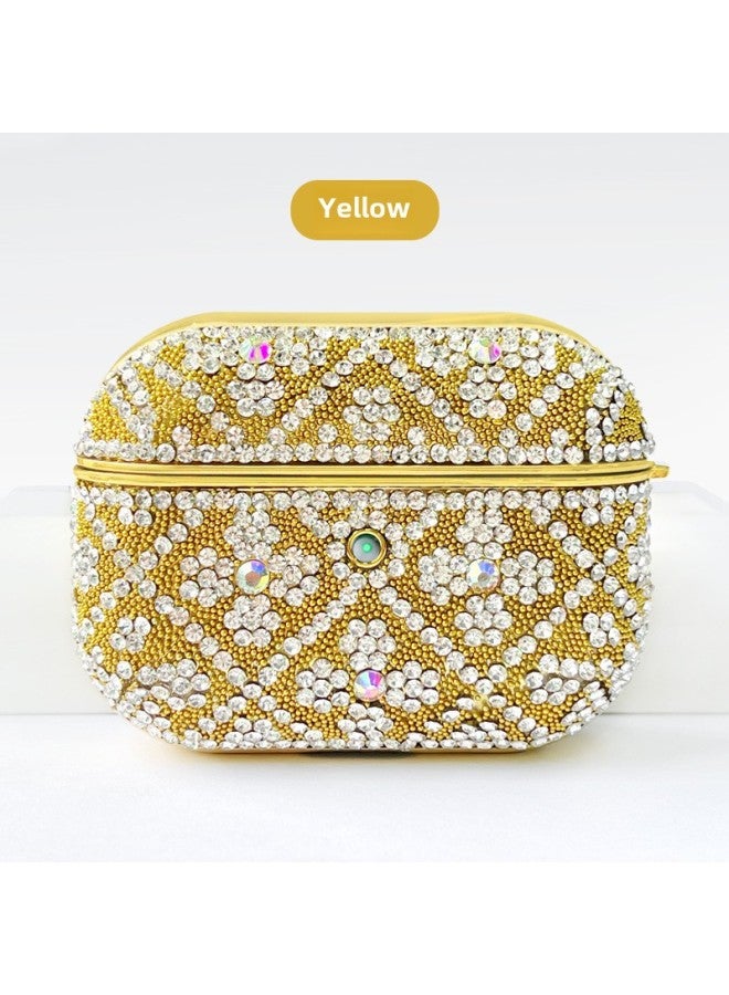 Suitable For Apple Headphone Case Pro2 Niche Advanced Sense Airpods4 Diamond Headphone Protective Case One-piece-Color:Yellow-Applicable Models:Airpods Pro/pro2 - Image 1