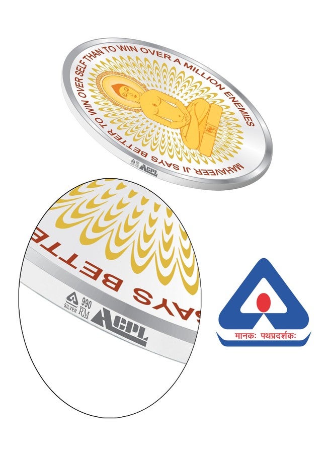 ACPL Precious Moments BIS Hallmarked Silver Coin Mahaveer Jain Colorful Design 20 gm 999 Pure - Image 5