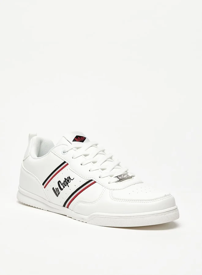 Lee Cooper Men's Logo Detail Sneakers with Lace-Up Detail
