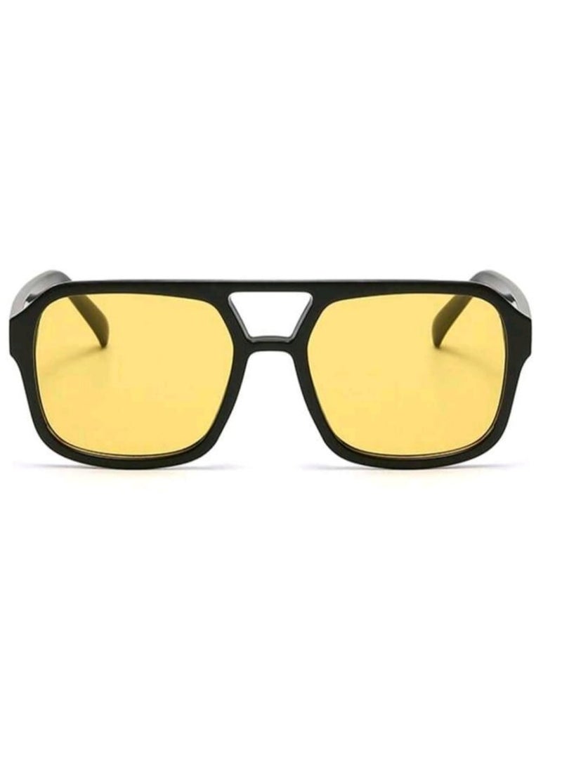 Shein 1pc Retro Classic  sunglasses Double Bridge Personality Large Frame Fashion Glasses For Outdoor Travel Beach Accessories - Image 3