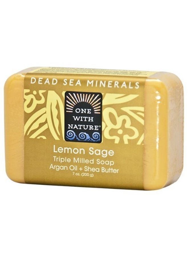 ONE WITH NATURE Dead Sea Mineral Soap, Lemon Sage, 7-Ounces (Pack of 6) 