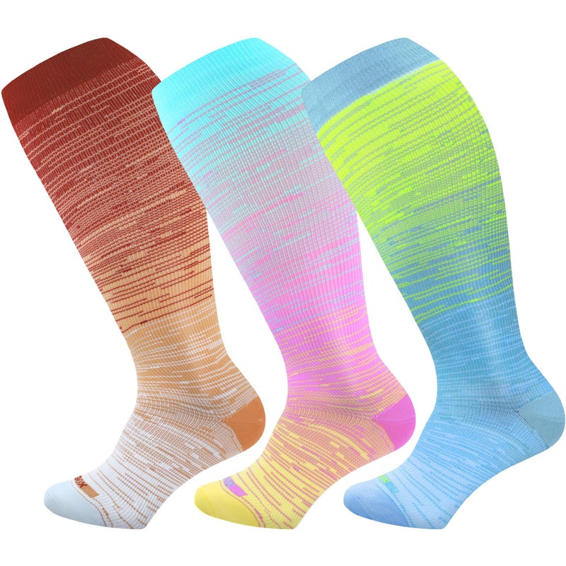 LEVSOX Plus Size Compression Socks for Women & Men Wide Calf Extra Large Size Support Socks for Nurses Running Pregnant Travel, 15-20 mmHg Knee High