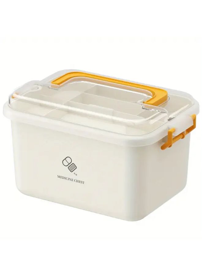 Small Yellow Plastic Storage Box With Lid For Craft Supplies And Home Organization - Image 2