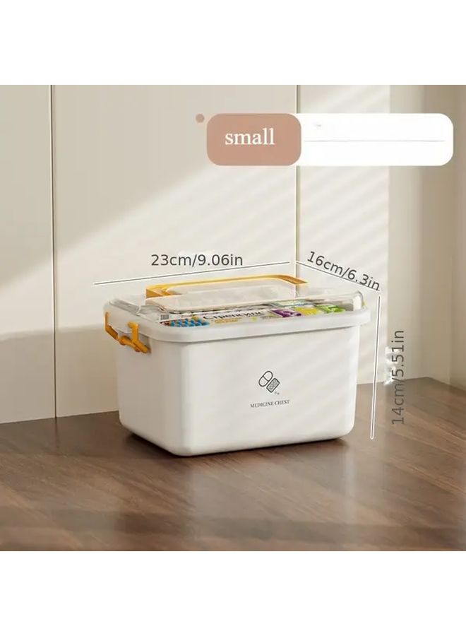 Small Yellow Plastic Storage Box With Lid For Craft Supplies And Home Organization - Image 3