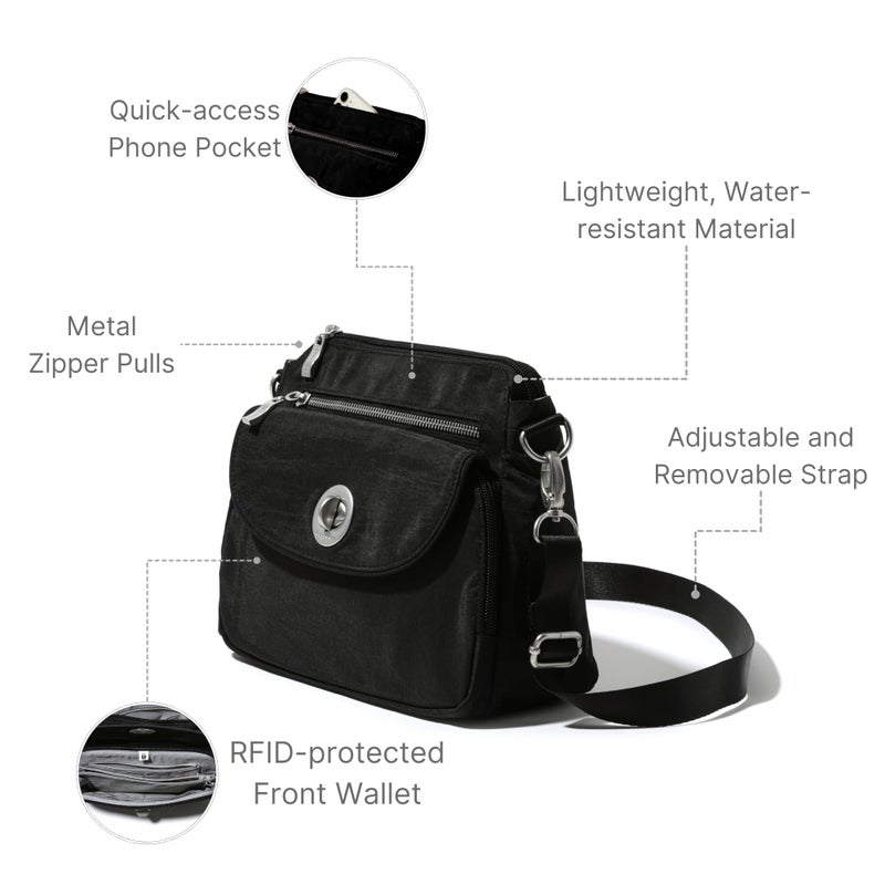 Baggallini Womens Calais Crossbody Bag, Black - Image 4