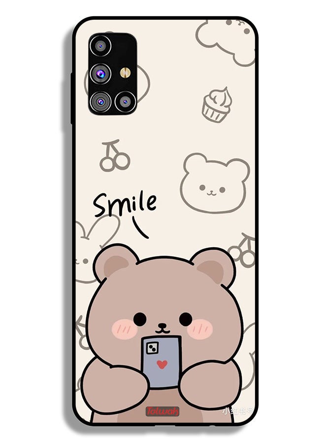 Tolwak Samsung Galaxy M31s Protective Case Cover Smile Bear Art - Image 2