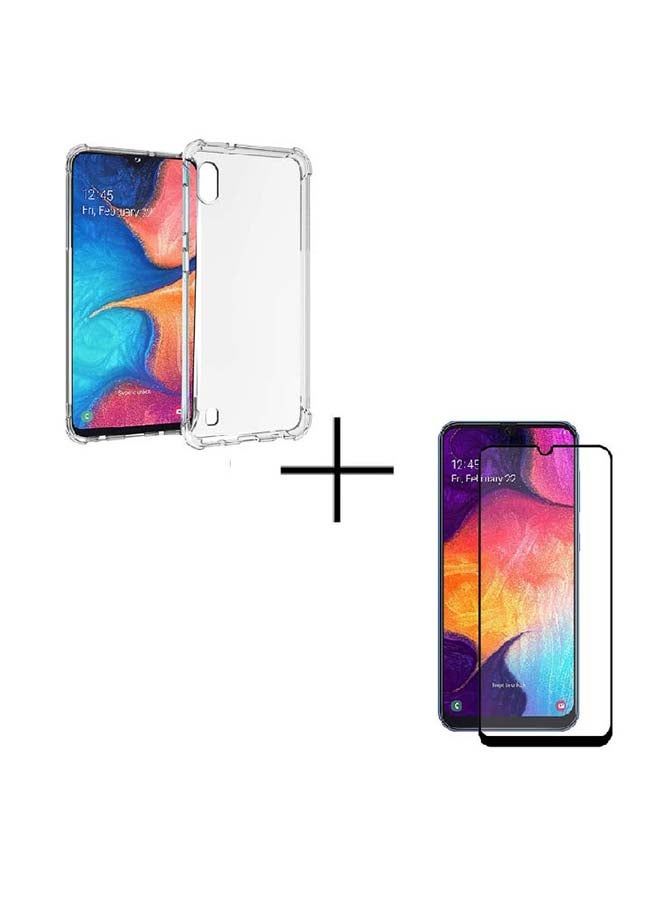 vesus غطاء حماية واقٍ مع واقي شاشة لهاتف سامسونج جالاكسي A10 شفاف