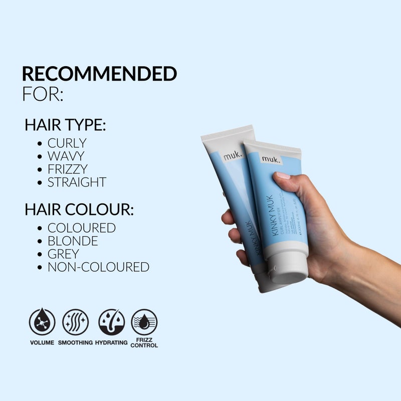 MUK. Kinky Extra Hold Curl Amplifier - Firm Hold Cream for Curly Hair. Frizz Reducing Curl Cream with Moisturising Properties. Humidity Resistant Styling for Medium to Coarse Hair, 200ml - Image 4