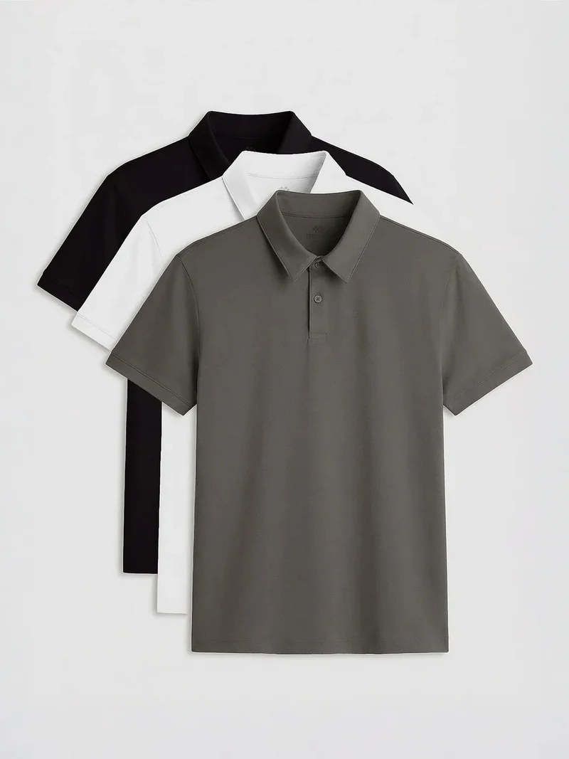 تومي لايف TOMMY Men's Cotton-Elastane Polo T-Shirt