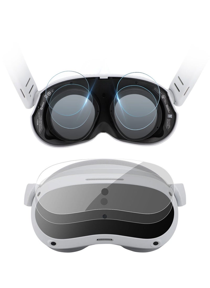 Generic VR Headset and Glasses Protective Film Set for PICO 4, HD Anti-scratch Soft Film Cover for Clear View VR Glasses Lens Film  - Image 1