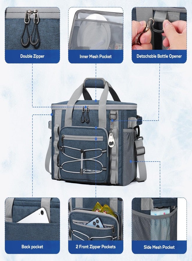 Maelstrom Soft Cooler Bag - 30 Can Collapsible Insulated Leakproof Camping & Travel Cooler for Kayaking, Beach - Blue - Image 4