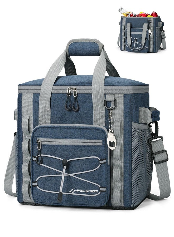 Maelstrom Soft Cooler Bag - 30 Can Collapsible Insulated Leakproof Camping & Travel Cooler for Kayaking, Beach - Blue - Image 1