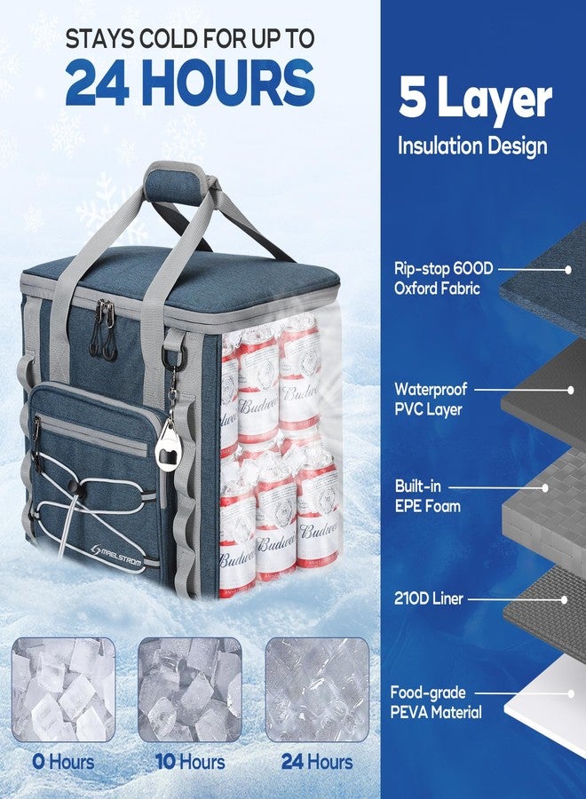 Maelstrom Soft Cooler Bag - 30 Can Collapsible Insulated Leakproof Camping & Travel Cooler for Kayaking, Beach - Blue - Image 2