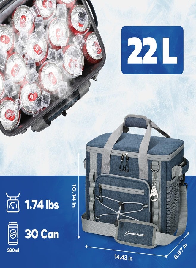 Maelstrom Soft Cooler Bag - 30 Can Collapsible Insulated Leakproof Camping & Travel Cooler for Kayaking, Beach - Blue - Image 5