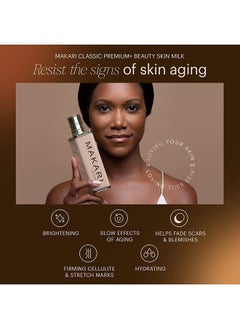 Makari Makari Premium+ Body Brightening Beauty Milk (4.57 fl oz) | Anti-Aging Body Lotion | Softens and Smoothens Skin | Helps Diminish Discolorations and Dark Marks | Enhances Luminosity and Vibrance  - Image 3