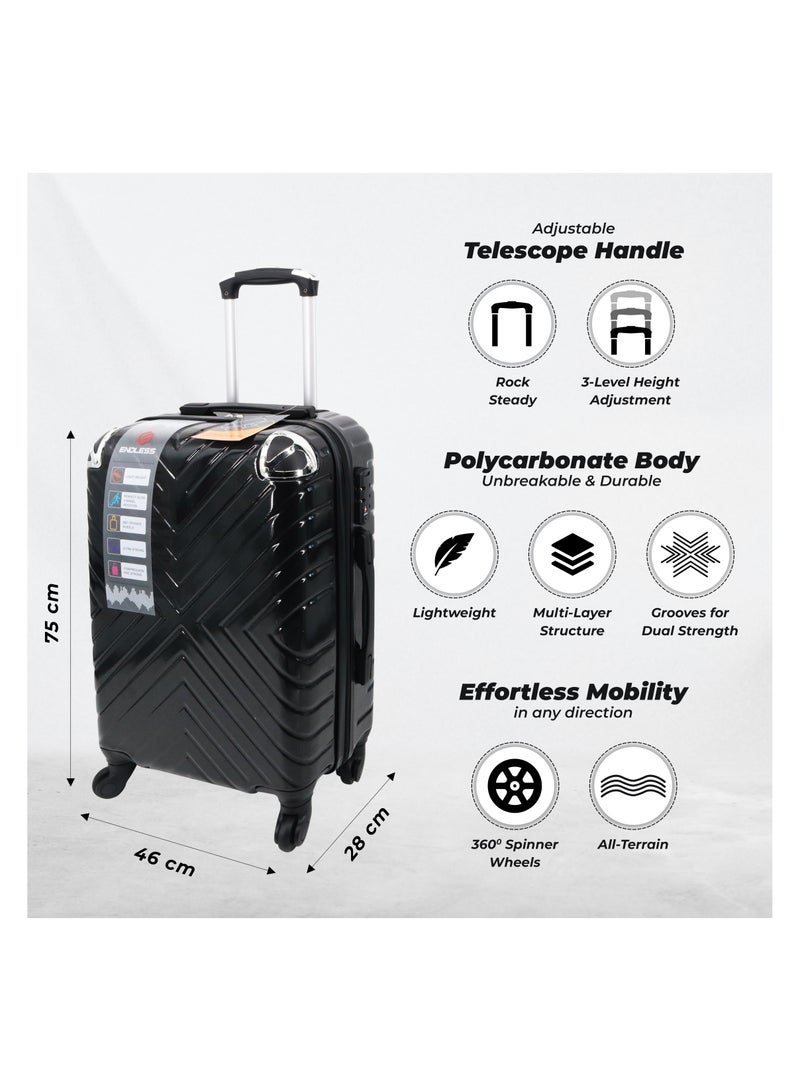 ENDLESS  Check-In Trolley Bag 75cm (29.5")| Hardside Suitcase, ABS + Polycarbonate | 4 wheels, 360 Degree Spinner Wheel System Luggage for Travel with TSA Lock | Carry On Luggage - Image 2