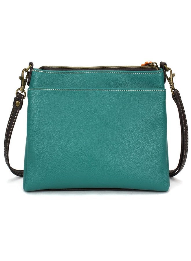 CHALA RFID Protected Vegan Leather Deluxe Crossbody Bag with Adjustable Straps - Cardinal - blue - Image 2