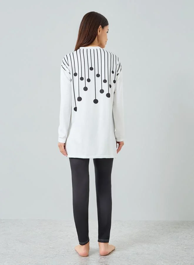 Take Two Multi Women Graphic Printed Split Hem Top and Pyjama Set for Women | Best Price UAE