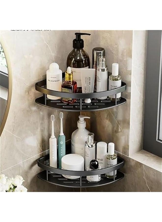 Generic - Bathroom Corner Shelf No Drilling Wall Mount Bathroom Shelf Shampoo Holder Shower Storage Rack, Only for 90-Degree Corner(Black) - Image 1