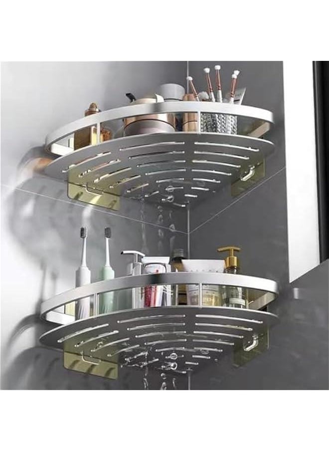 Generic - Bathroom Corner Shelf No Drilling Wall Mount Bathroom Shelf Shampoo Holder Shower Storage Rack, Only for 90-Degree Corner(Black) - Image 1
