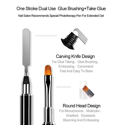 Royalkart Dual-Ended Polygel Acrylic Nail Art Brush & Picker, 2-in-1 Gel Nail Brush and Nail Pusher Peeler Scraper for Polygel UV Acrylic Nails Extension Professional or Home Use Pack Of 2 - Image 4