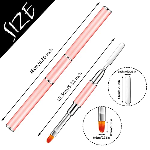Royalkart Dual-Ended Polygel Acrylic Nail Art Brush & Picker, 2-in-1 Gel Nail Brush and Nail Pusher Peeler Scraper for Polygel UV Acrylic Nails Extension Professional or Home Use Pack Of 2 - Image 3