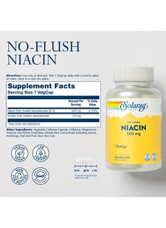 Solaray Niacin No Flush 500Mg 100 Vcaps  - Image 2