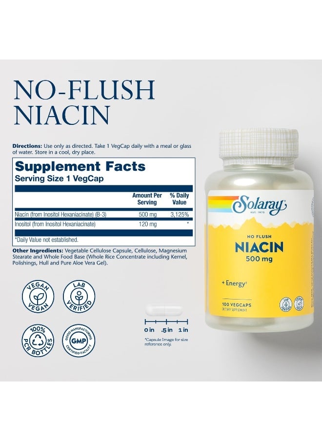 Solaray Niacin No Flush 500Mg 100 Vcaps  - Image 2