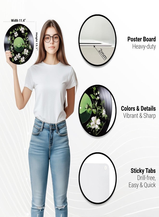 TracyArt Hippie Decor, Posters for Room Aesthetic - Botanical Wall Art, Record Decor, 4 Pcs 12" - Image 3