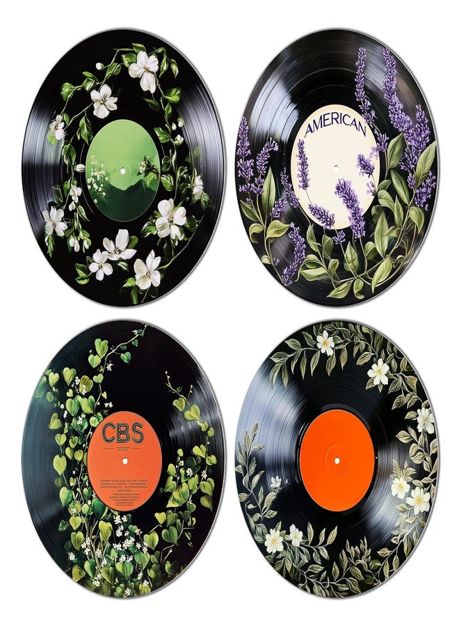 TracyArt Hippie Decor, Posters for Room Aesthetic - Botanical Wall Art, Record Decor, 4 Pcs 12" - Image 1